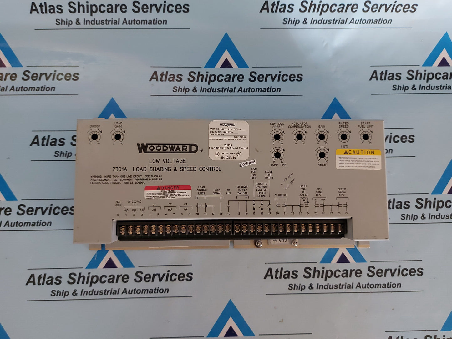 WOODWARD 9907-018 LOW VOLTAGE 2301A LOAD SHARING & SPEED CONTROL REV.C