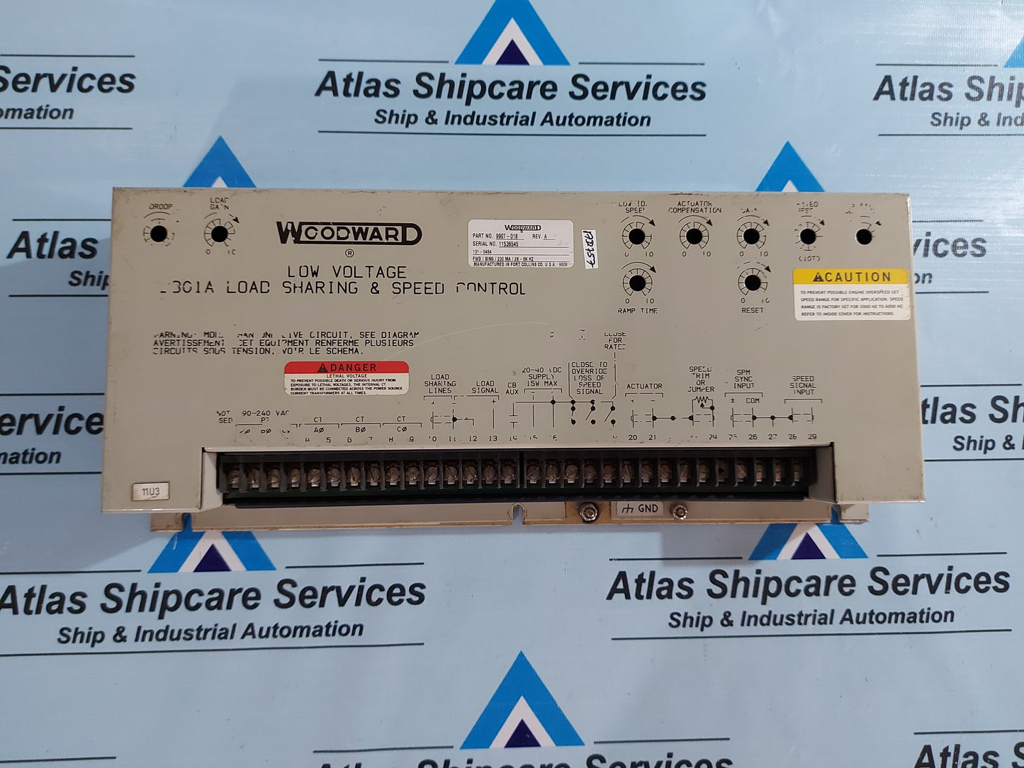 WOODWARD 9907-018 LOW VOLTAGE 2301A LOAD SHARING & SPEED CONTROL REV.A