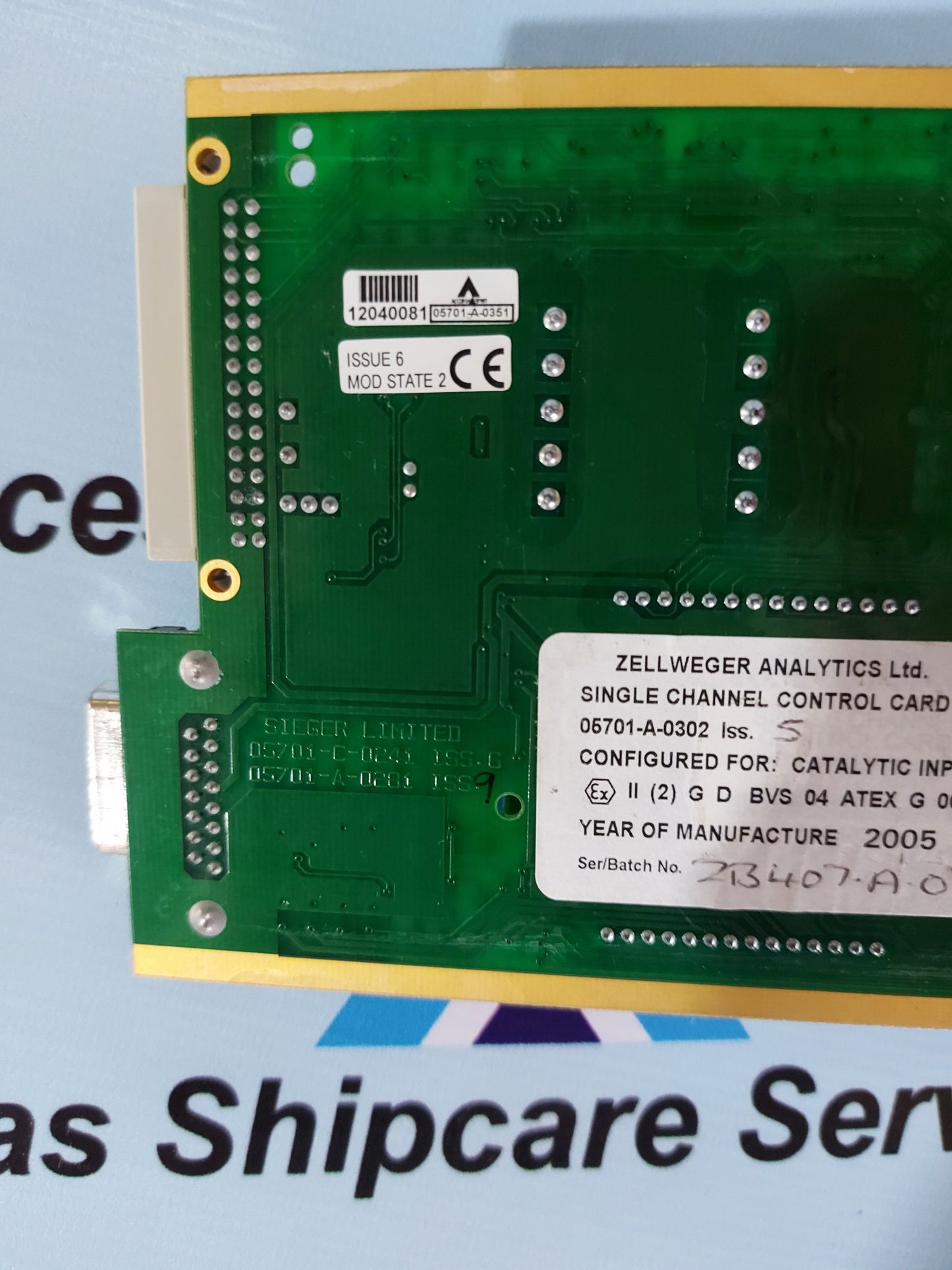 ZELLWEGER 05701-A-0302 ISS.5 SINGLE CHANNEL CONTROL CARD