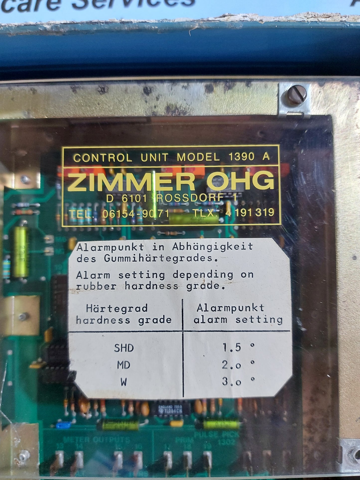 ZIMMER OHG 1390A CONTROL UNIT